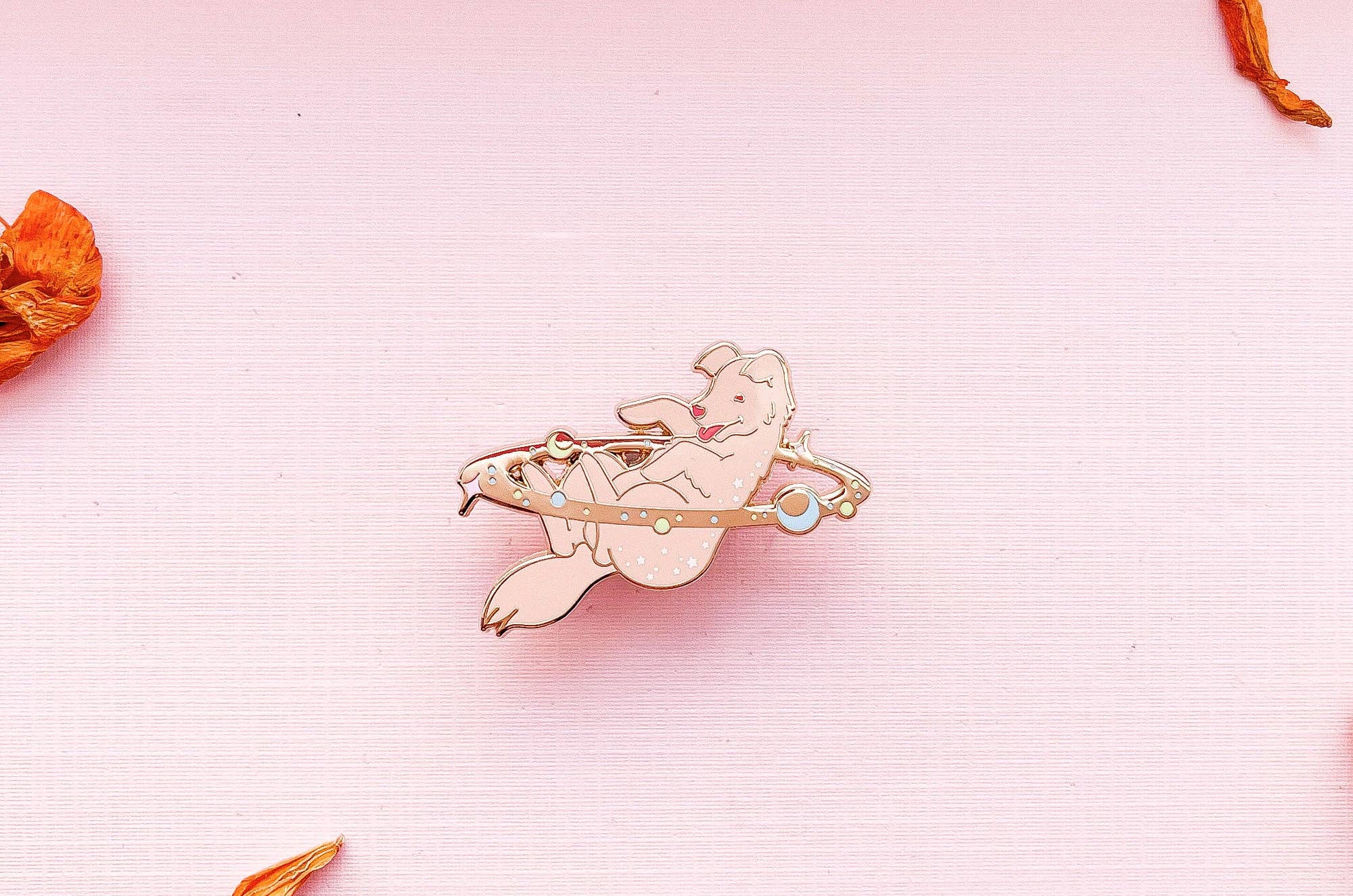 Cosmic Dog Enamel Pin: Locking Pin Back