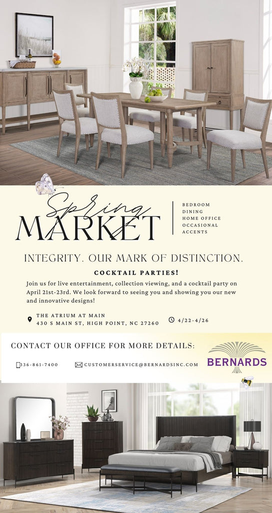 Spring market 2023 Invitation. Includes new collections citrus hights and stiltz bedroom