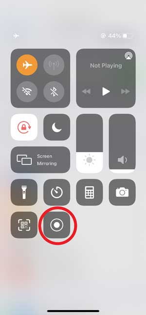 Swip down from  Top right and select ' Screen Recorder'.
