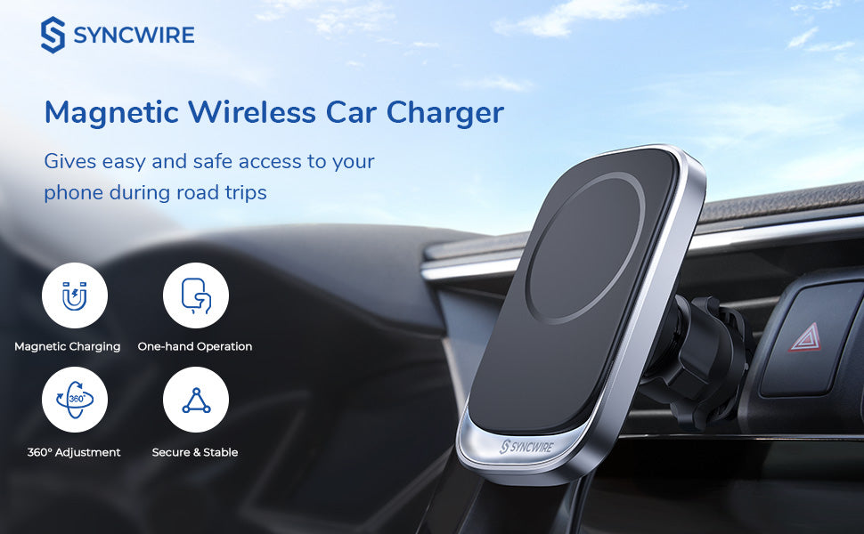 Syncwire Magnetic Wireless Car Charger & Phone Mount - Syncwire
