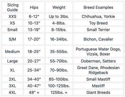 Panty Size Chart