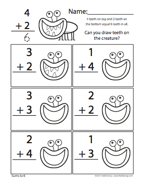 Kindergarten homework sheet