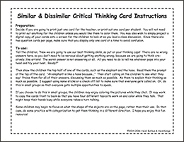 Critical Thinking Comparison Cards
