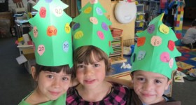 Christmas Tree Hats Students