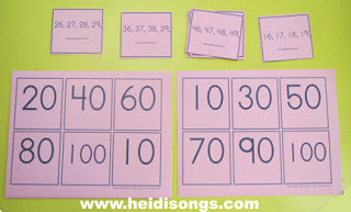 What Comes Next? Bingo, heidisongs, kindergarten, numbers, counting
