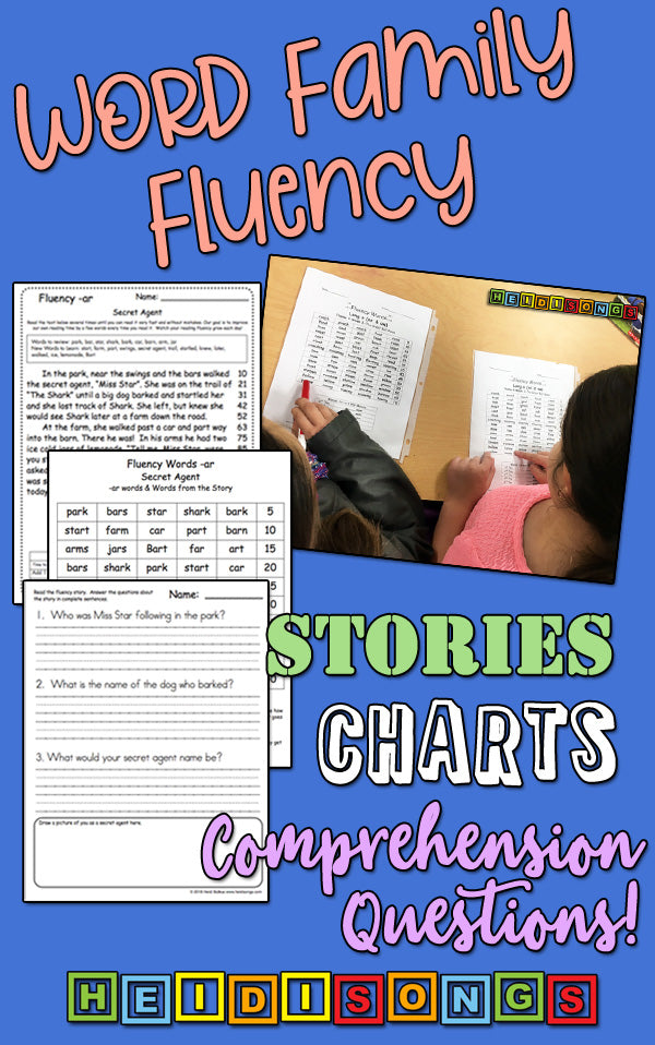 Word Family Fluency Stories, Charts, and Comprehension Questions!