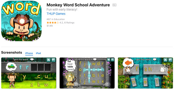 Monkey Word School App