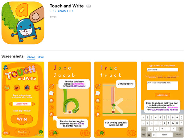 Touch and Write App
