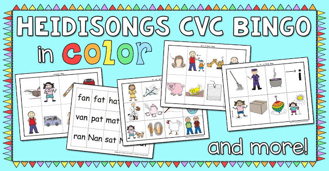 HeidiSongs CVC Bingo in COLOR, and More!