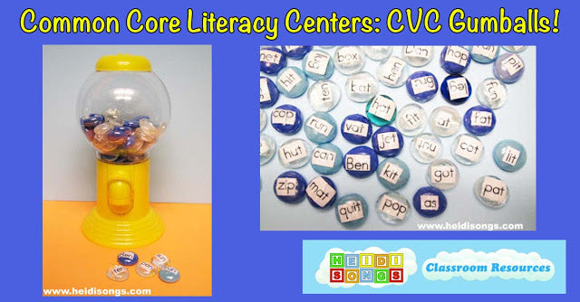 Common Core Literacy Centers: CVC Gumballs!