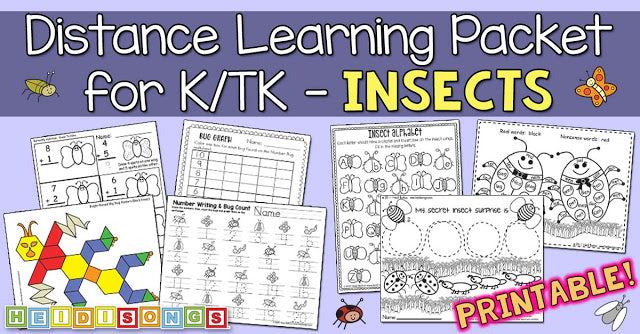INSECTS - Another (Printable) Distance Learning Packet for TK/K!