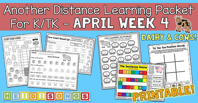 Distance Learning Packet: Dairy & Cows