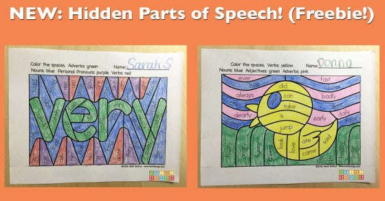  Hidden Parts of Speech Worksheets!