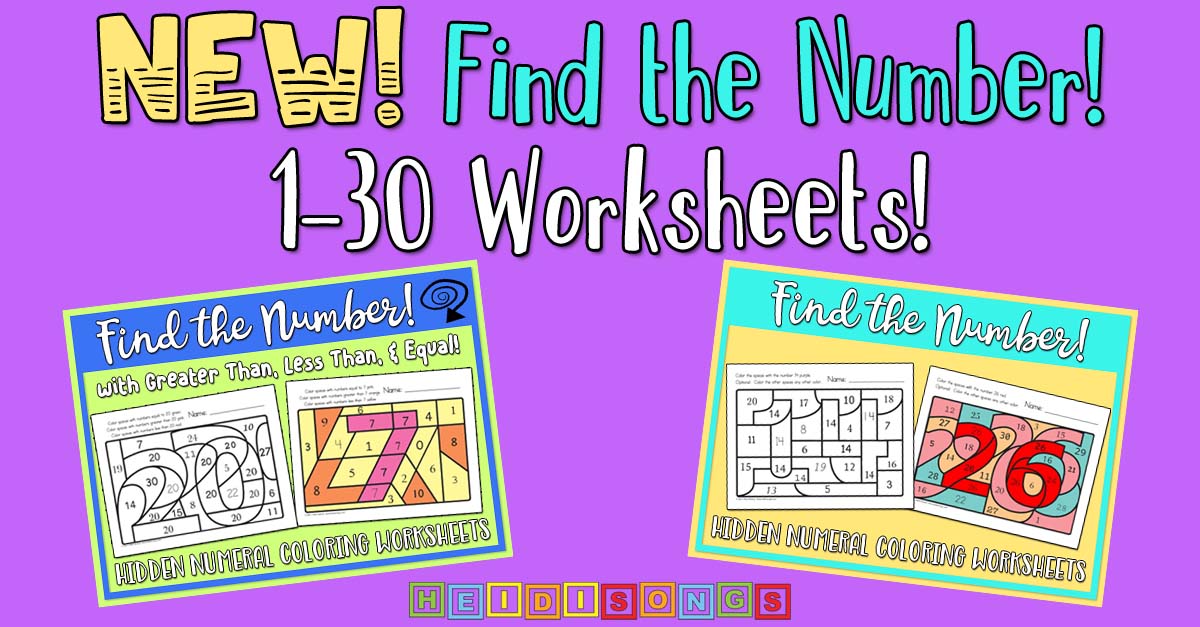 Find the Number 1-30 Worksheets