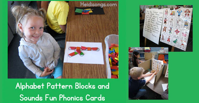 Alphabet Pattern Blocks and Sounds Fun Phonics Cards!