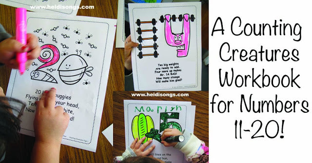 A Counting Creatures Workbook for Numbers 11-20!