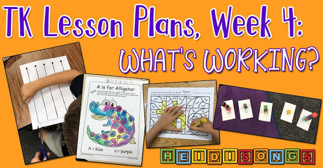 TK Lesson Plans, Week Four: What’s Working?