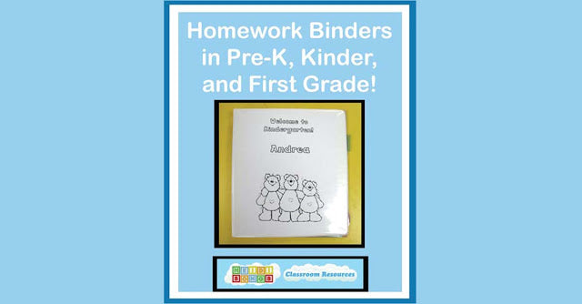 Homework Binders for Pre-K, Kindergarten, and First Grade
