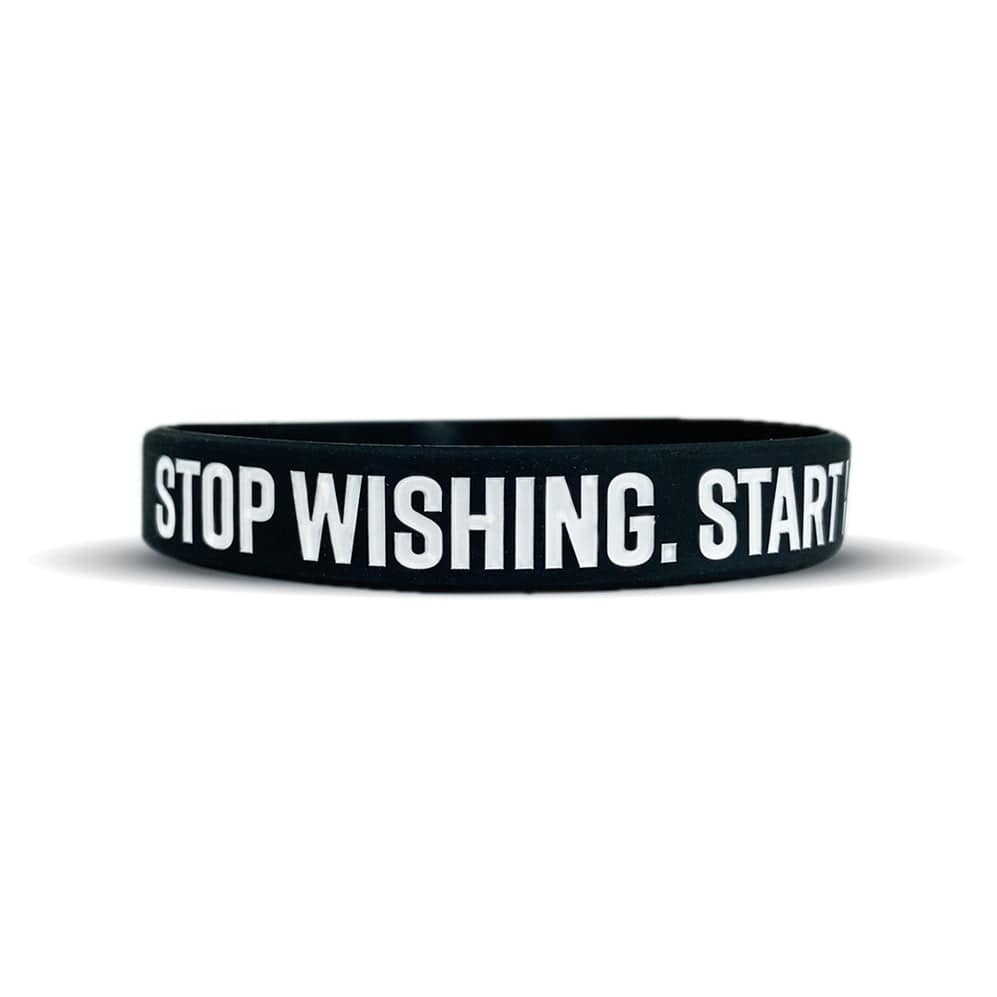 STOP WISHING. START WORKING. Wristband | Elite Athletic Gear - The Baseball Home product image