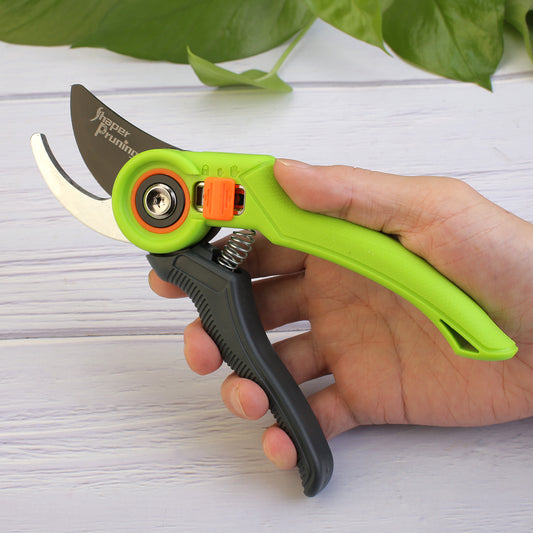 CyberGenZ Anvil Pruning Shears - 8 Garden Shears Pruning, Heavy Duty  Garden Clippers Handheld with Orange Adjustable Grip, Gardening Pruners  Tool for