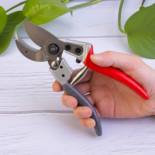 CyberGenZ Anvil Pruning Shears - 8 Garden Shears Pruning, Heavy Duty  Garden Clippers Handheld with Blue Adjustable Grip, Gardening Pruners Tool  for