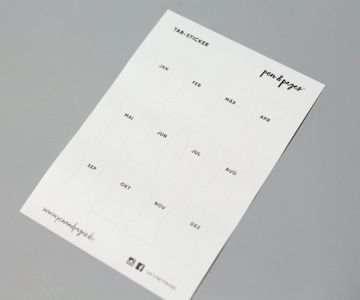 Tab-Sticker "Monate" - transparent - Monats-Register zum Ankleben - pen  pages product image