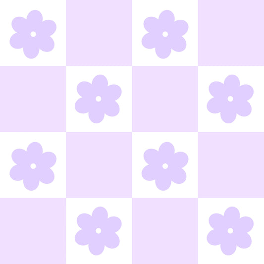 Checkmate' Checkerboard Wallpaper in Lavender, Pistachio and Pink