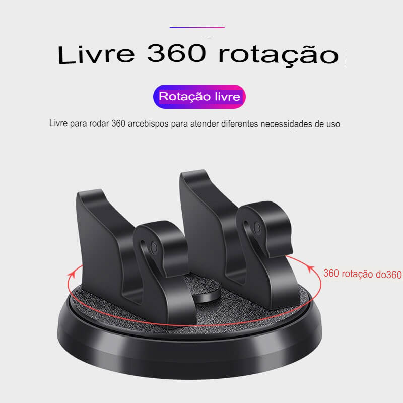 Suporte giratório de telefone para carro com rotação de 360 graus