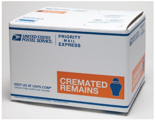 The USPS provides Cremated Remains boxes to use with their Priority Mail Express service