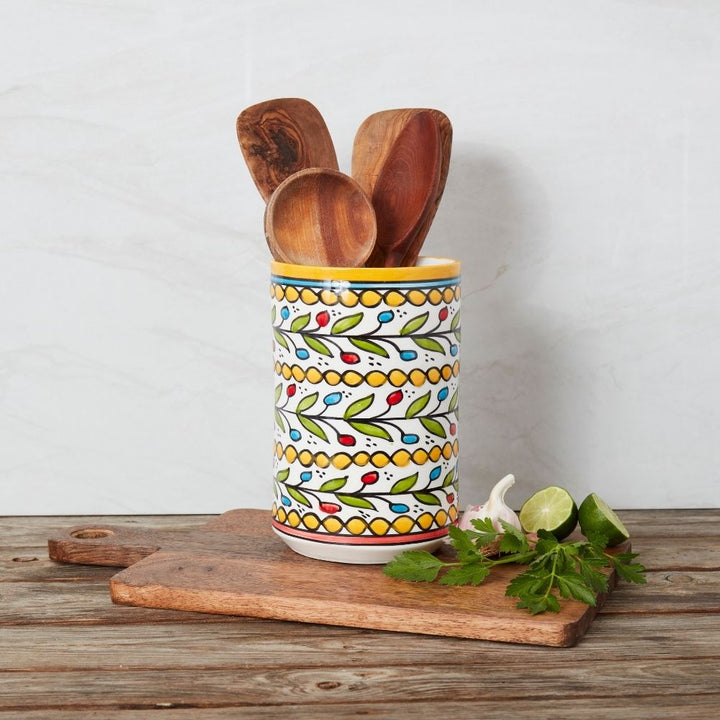 Ceramic Utensil Holder - Rustic Red - Blanket Creek Pottery