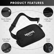 Kisma Designer Fanny Pack with Cute, Comfortable Style, Storage Organizer Pockets, and Hands-Free Adjustable Waist Belt, Classic Black