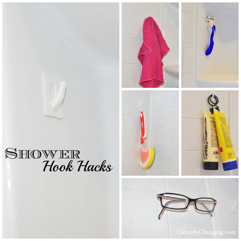 Shower hook hacks - Cleverly Changing