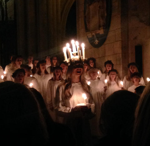 Lucia procession at the Swedish Ambassadors residence in London.