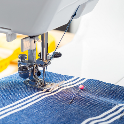 Sewing striped fabric seam