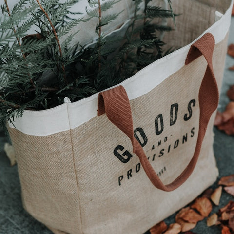 Tote bag made from hessian burlap