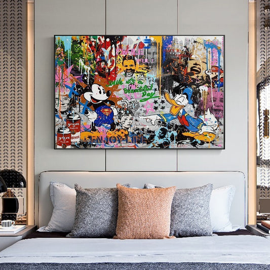 Mickey Mouse X Louis Vuitton Graffiti Canvas Wall Art – Aesthesy