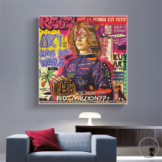 Alec Graffiti Millionaire Canvas Wall Art For Home Decor Street Art Print  No Frame From Luoluo777, $4.9