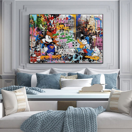 Mickey Mouse X Louis Vuitton Graffiti Canvas Wall Art – Aesthesy