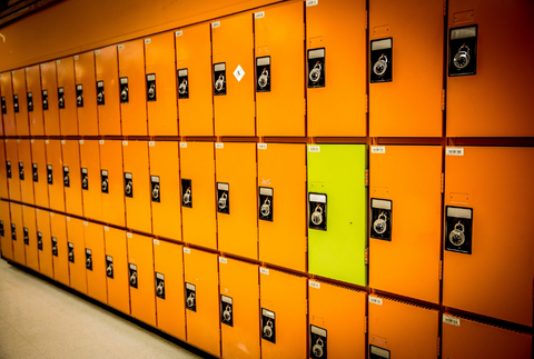 lockers with padlocks