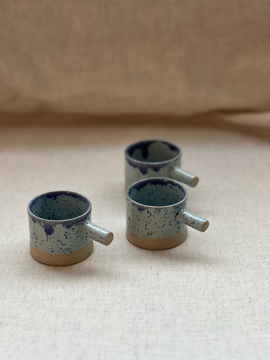 2 Oz. Espresso Cup, Handmade Ceramic Blue and Speckled Espresso