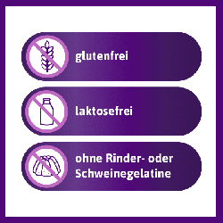 glutenfrei, lactosefrei, kein rind oder schweinegelantine