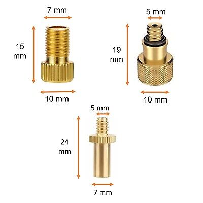 14X Fahrrad Ventil-Adapter set DV SV Ball Luftpumpe Autoventil AV