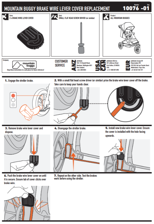 mountain buggy foot brake cover replacement