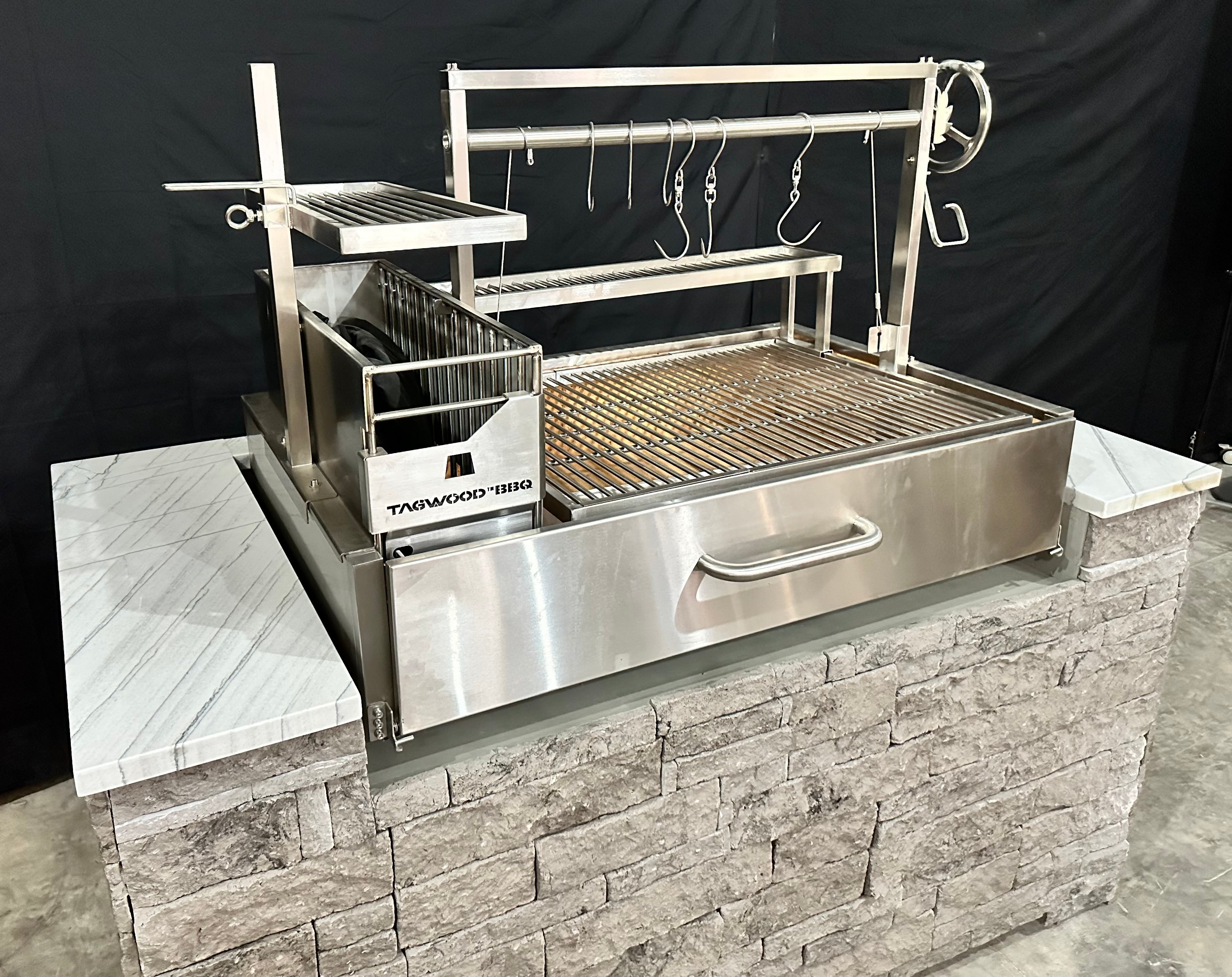 Tagwood BBQ Fully Assembled Argentine Santa Maria Wood Fire & Charcoal  Grill - All Stainless Steel - BBQ03SSF