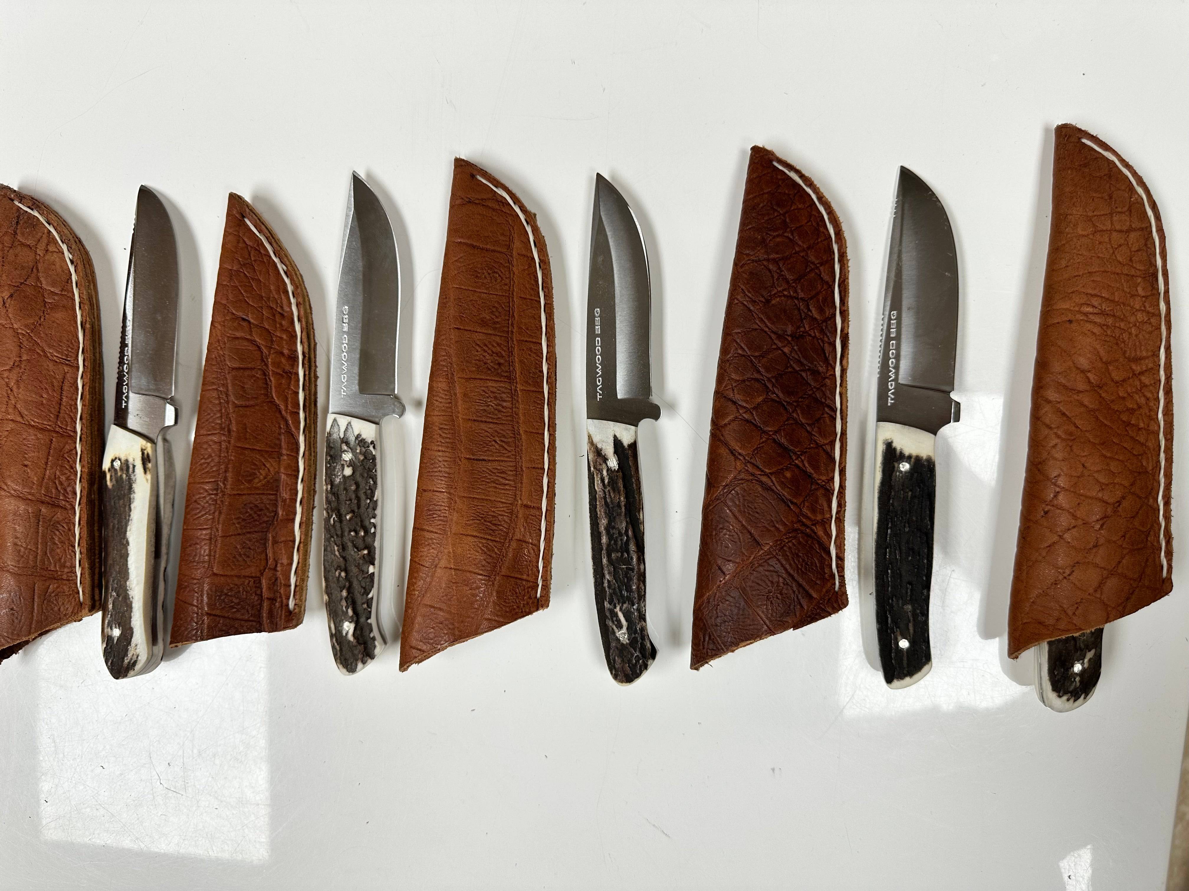 Steak Knife Set / Charred Bourbon Barrel Oak Handle — Feder knives