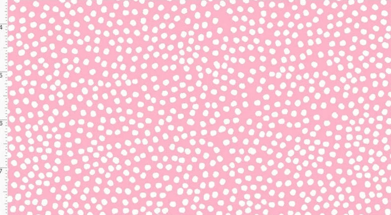 Loralie Designs Balloon Dots White / Pink Fabric Yard