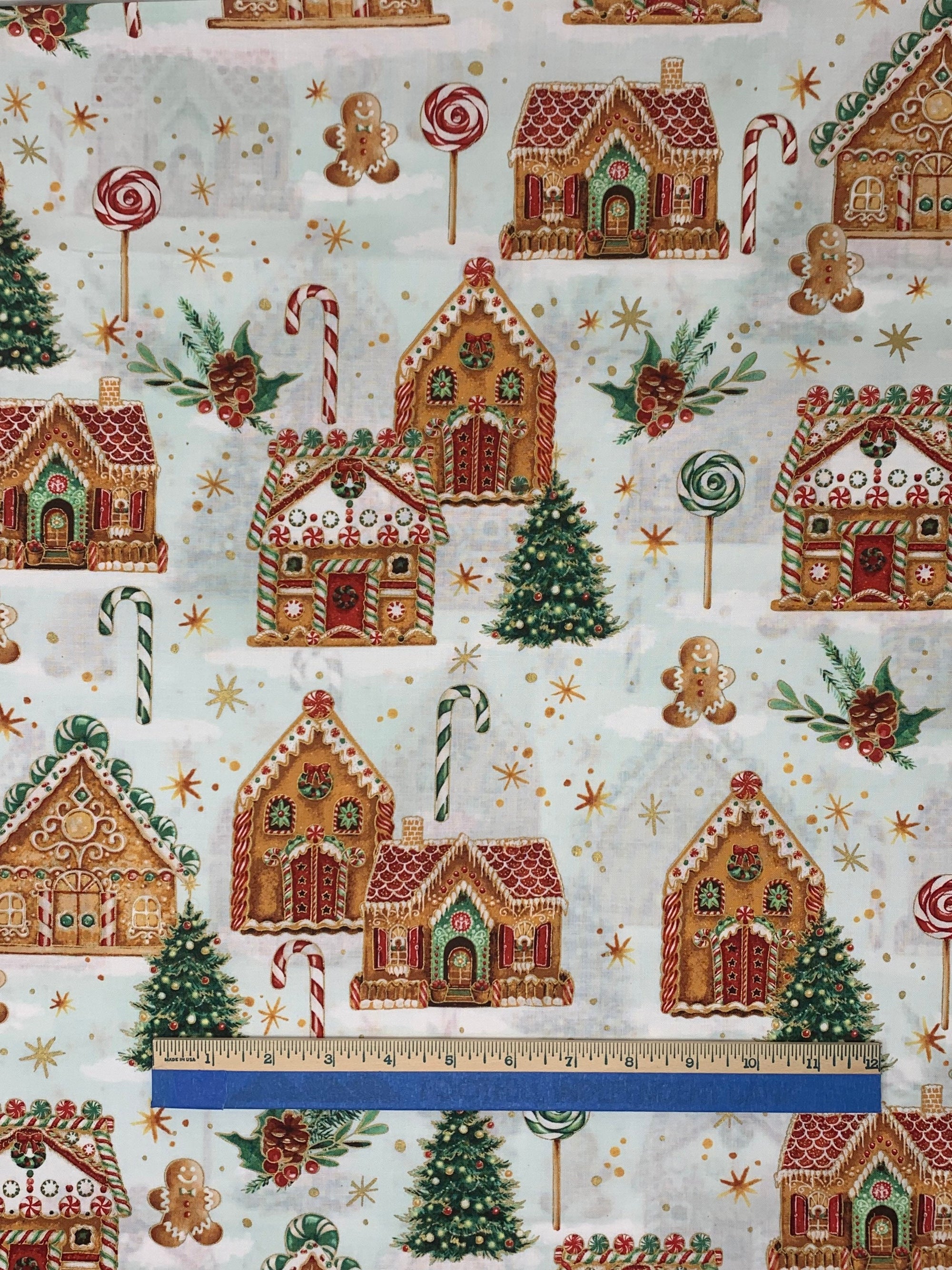 The Magic of Christmas Quilt Fabric - Main Floral in Leaf Green -  C13640-LEAF