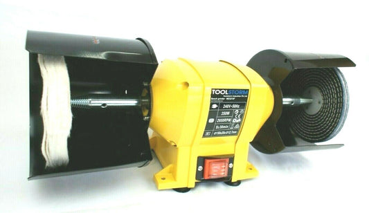 3 150W Mini Bench Grinder Polisher With TOOLSTORM 3 Metal Polishing Kit