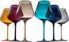 Jewel Colored Crystal Wine Glasses; Set of 6