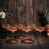 Colorful Vintage 12-oz Cocktail, Martini & Champagne Glasses – Set of 6
